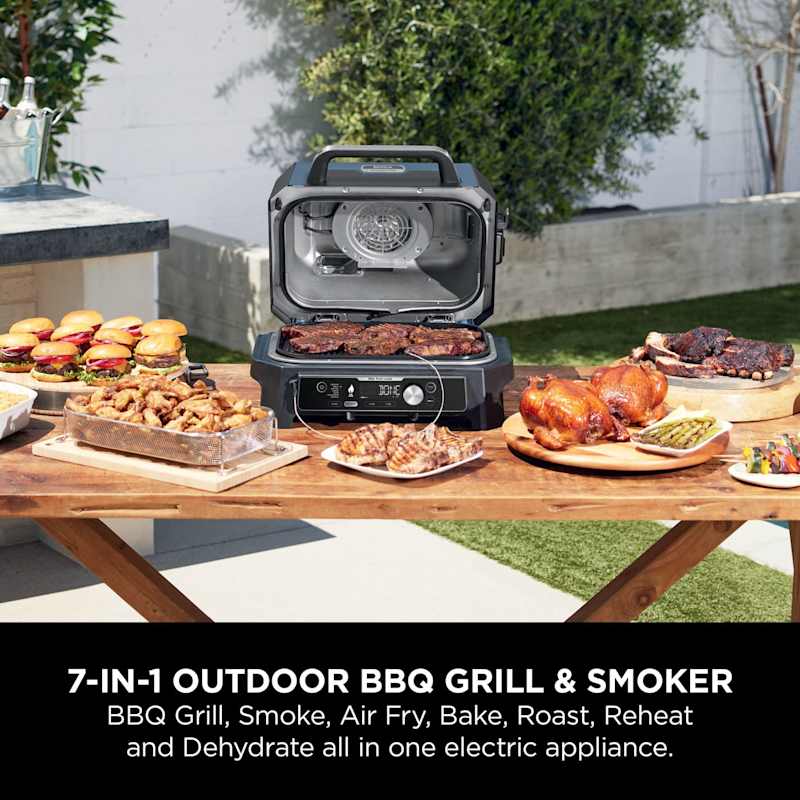 Ninja Woodfire Pro Connect XL Electric BBQ Grill & Smoker with Stand & Cover