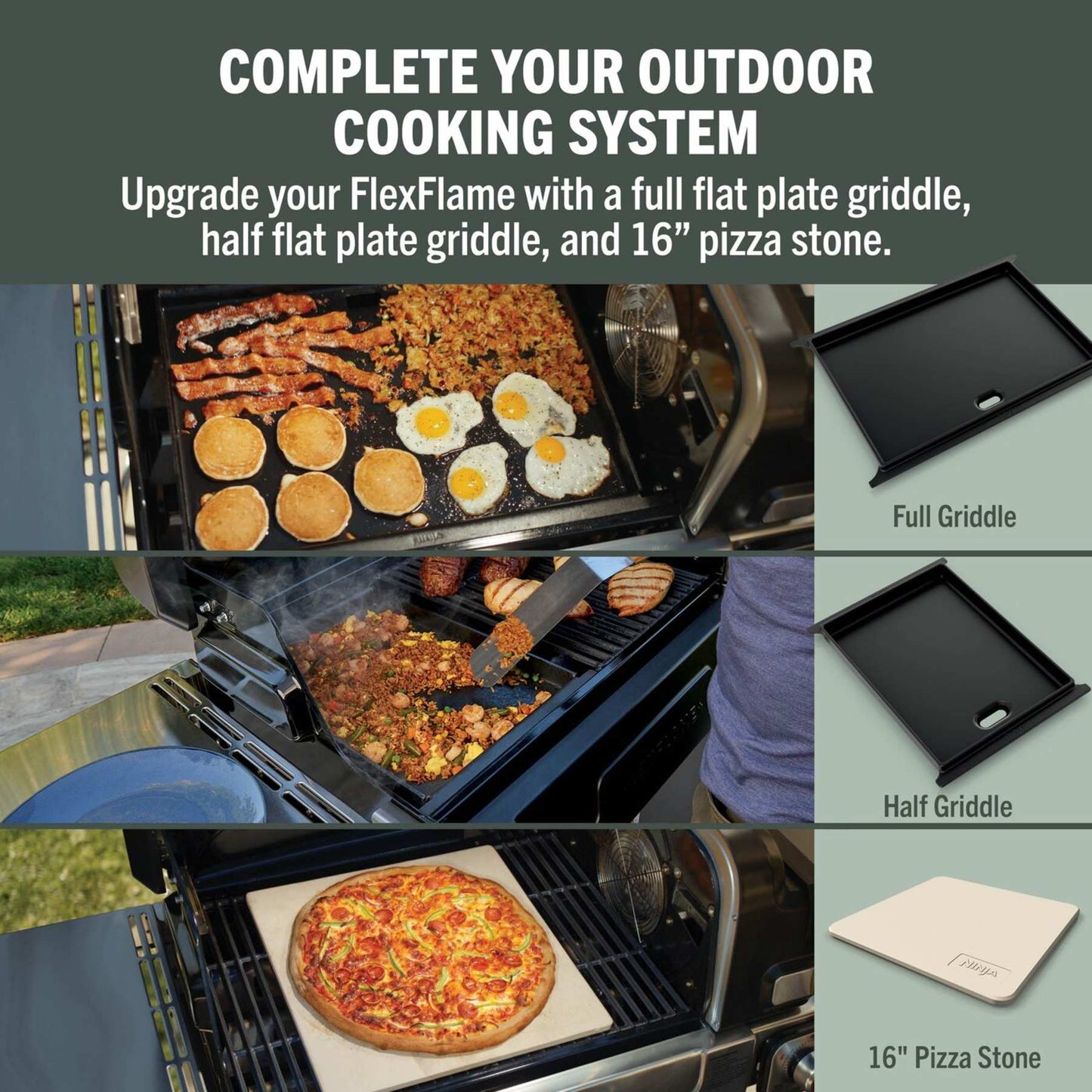 Ninja FlexFlame ProConnect Gas BBQ & Outdoor Cooking System Ultimate 5-in-1 Bundle - Black & Stainless Steel